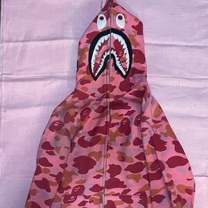 Bape Pink Camo Shark Hoodie